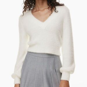 Sunday’s Best Fuzzy White Sweater